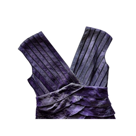 Adrianna Papell Women's Purple Shimmer Tiered Cocktail Party Dress Size 4 - Picture 2 of 10